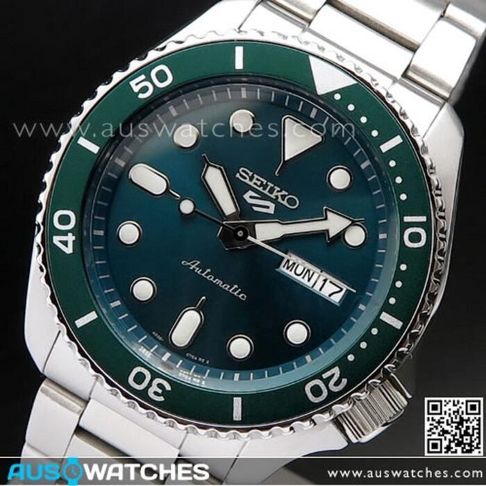 BUY Seiko 5 Sports Green Dial Stainless Steel 100M Automatic Watch ...