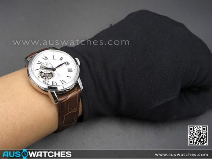 Seiko Automatic White Dial Brown Leather Mens Watch SSA231K1 SSA231