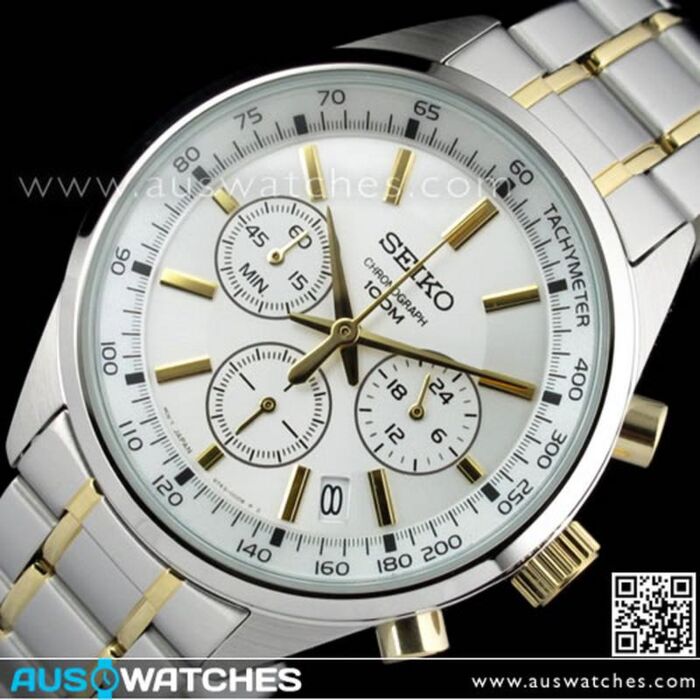 BUY Seiko Chronograph 100M Two Tone Mens Sports Watch SSB043P1, SSB043 -  Buy Watches Online | SEIKO AUS Watches