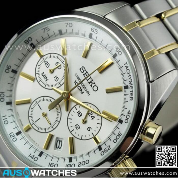 BUY Seiko Chronograph 100M Two Tone Mens Sports Watch SSB043P1 SSB043 Buy Watches Online SEIKO AUS Watches