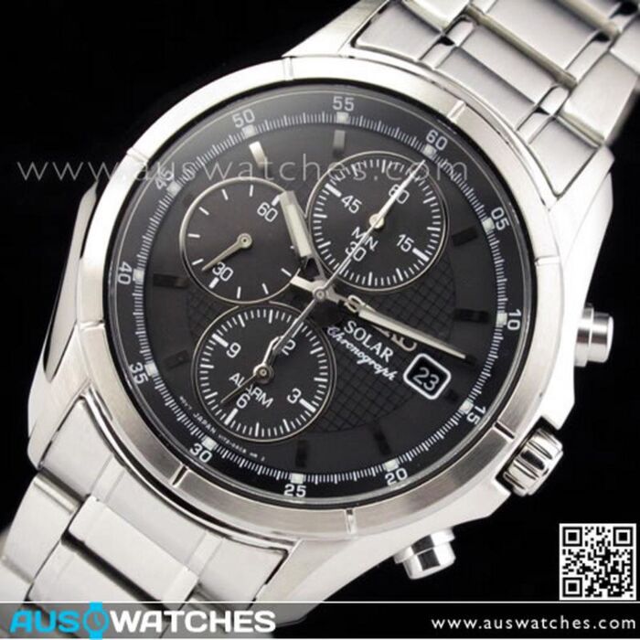 Seiko Solar Chronograph Alarm Mens Watch SSC005P1 SSC005
