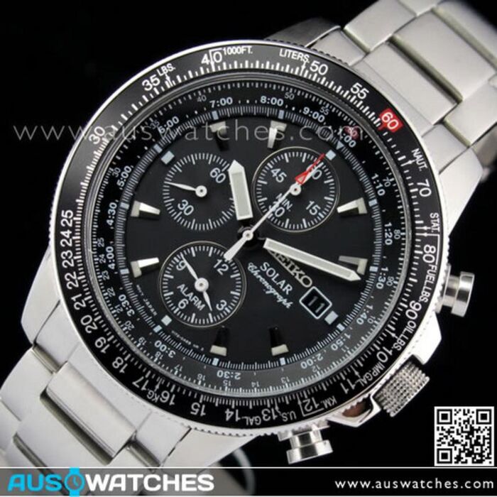 BUY Seiko Flightmaster Solar Chronograph Pilot Watch SSC009P1
