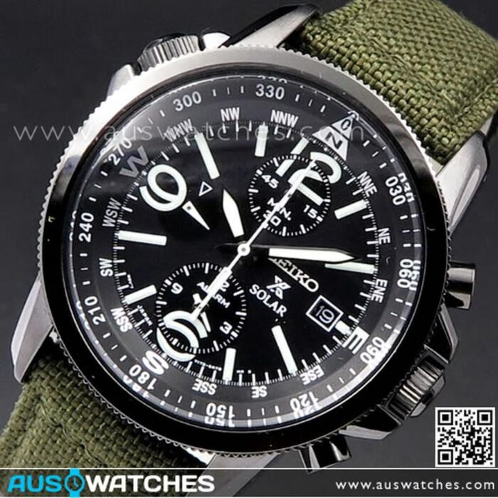 BUY Seiko Solar Chronograph Nylon Strap Military Watch SSC295P1, SSC295 -  Buy Watches Online | SEIKO AUS Watches