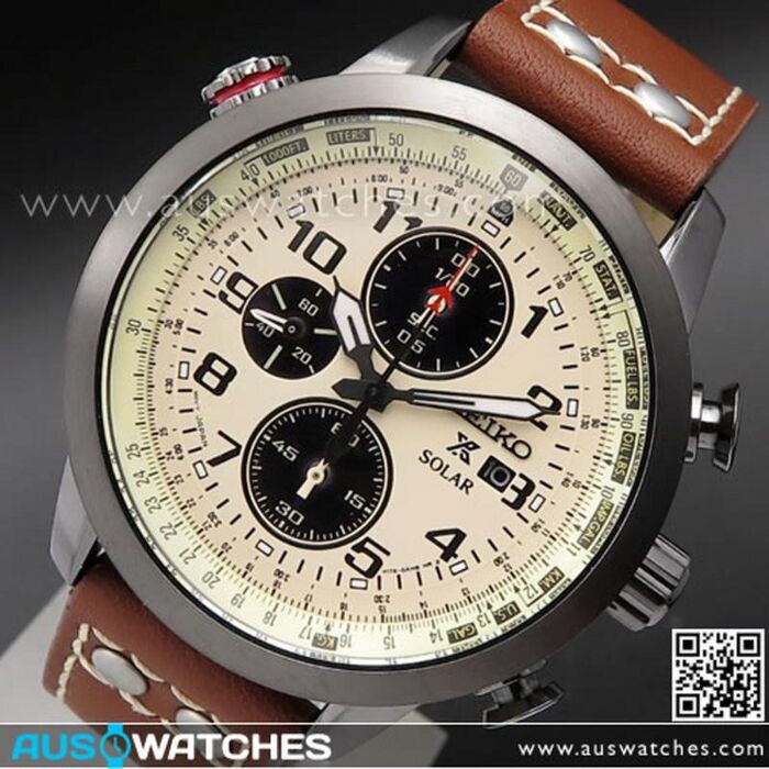 Seiko Prospex Solar Chronograph Calfskin Strap Mens Watch SSC425P1 SSC425